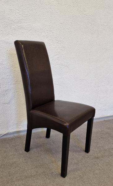 Itala kárpitozott szék, étkezőszék 320 fényes barna műbőr, 6 sötét wenge