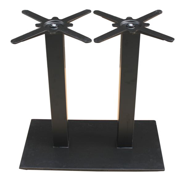 GF-2112 dupla fém asztalláb, négyzetes, sima, fekete